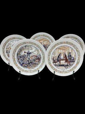 Set of 5 Vintage Porcelain D’Arceau Limoges Lafayette Legacy Collection Plates